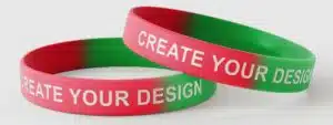 Silicone Debossed colourfil Wristbands 2 colour