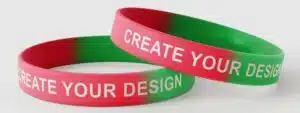 Silicone Printed Wristbands 2 colour